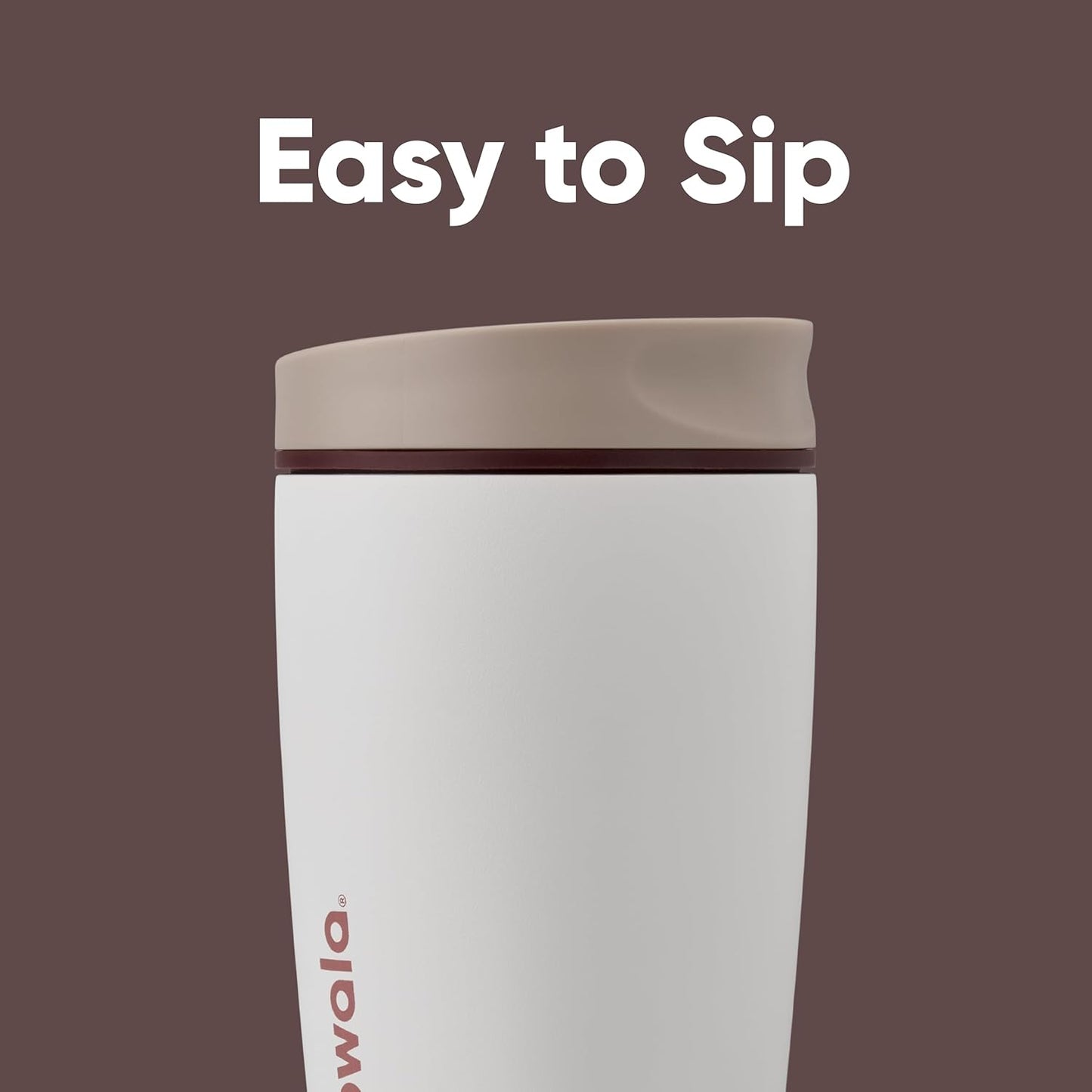 Owala SmoothSip Coffee Tumbler - Insulated Stainless Steel, Reusable 12 oz, BPA Free, Vanilla Bean