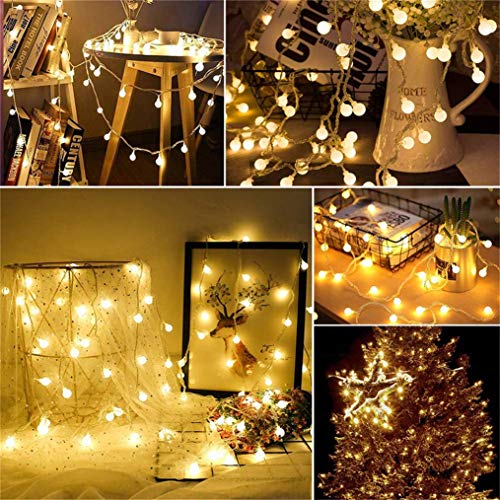 Globe Plug in String Lights, 10ft 20 LED Warm White Globe Fairy Lights for Birthday Christmas Wedding Party Home Decoration