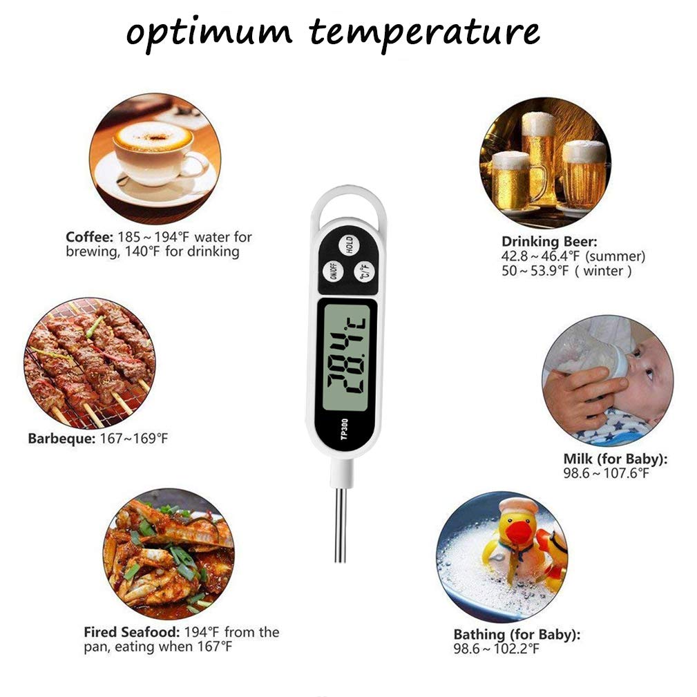 Skiennix Digital Meat Thermometer - Instant Read Probe for Cooking, BBQ & Baking | Long Probe for Accurate Temperature