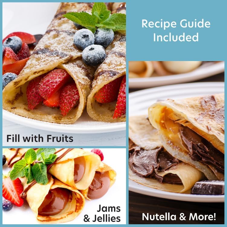 CucinaPro Cordless Electric Crepe Maker with Non-Stick Surface & Accessories