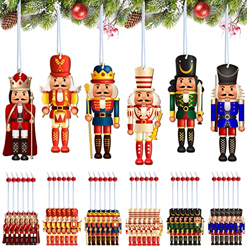 Classic 36 Pieces Christmas Nutcracker Decorations Set, Wooden Holiday Ornaments