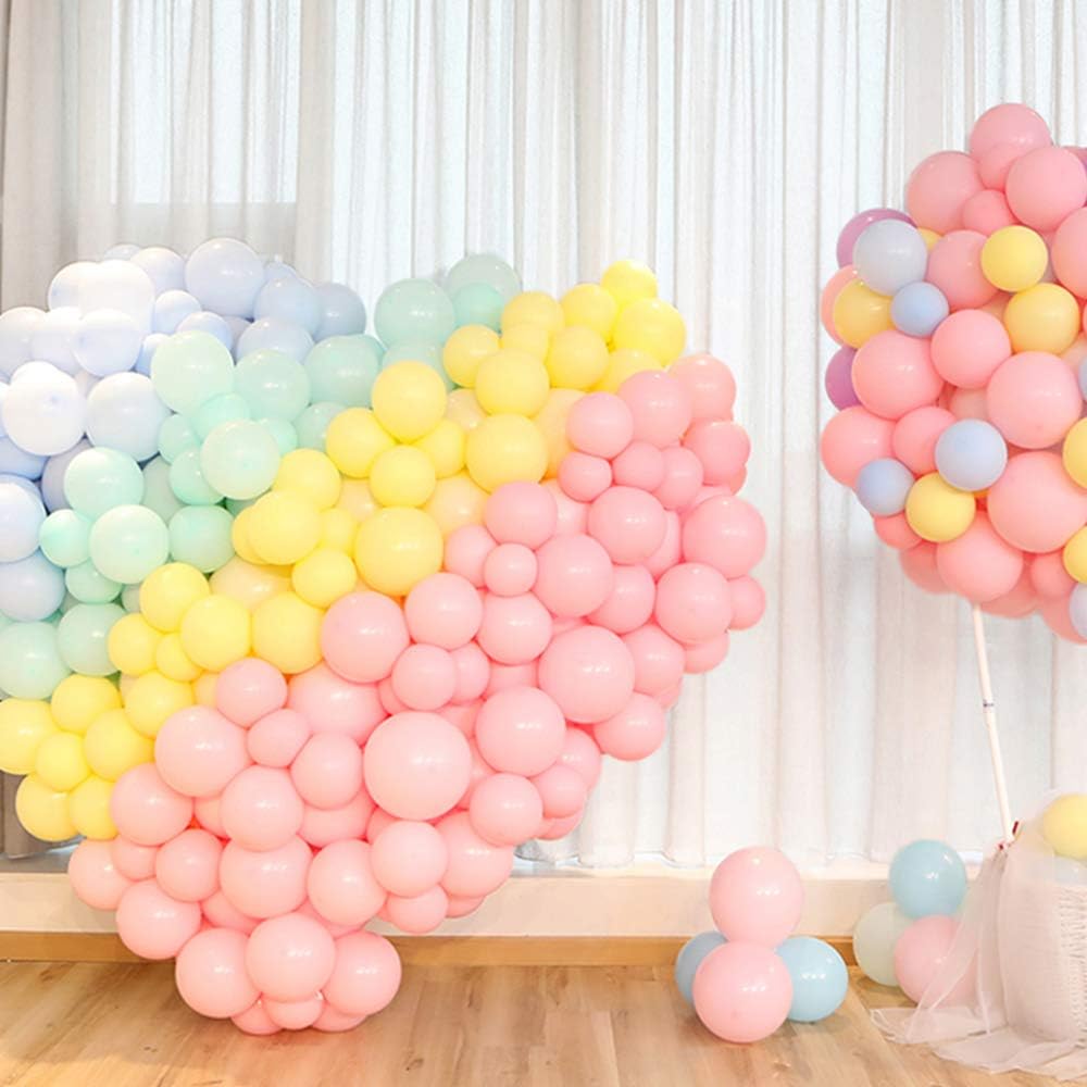 Skiennix 5-Inch Pastel Latex Balloons - 200 Pack Rainbow Macaron Candy Party Decorations
