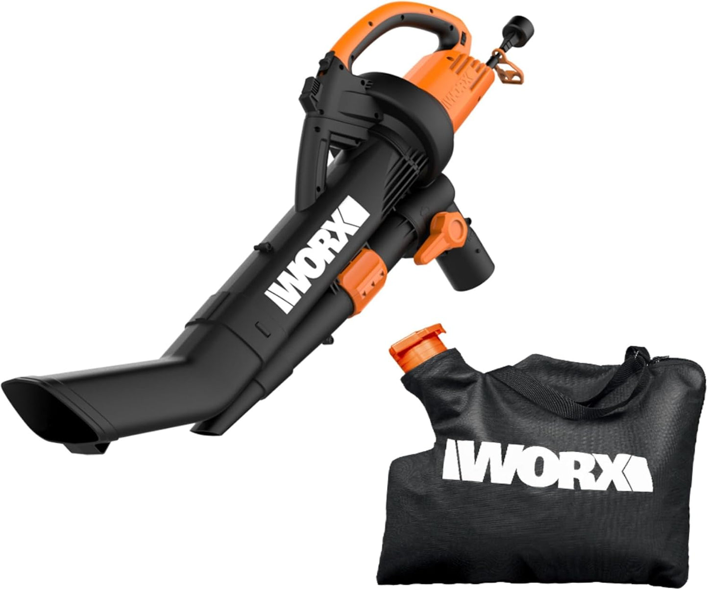 WORX Trivac 3-in-1 Electric Leaf Blower - 350 CFM & 210 MPH Vacuum | Metal Impeller Mulcher, WG509