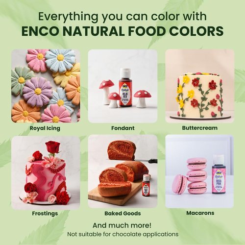 ENCO Natural Food Coloring Gel - Vibrant Pink 8.8 oz | No Artificial Dyes for Icing & Fondant