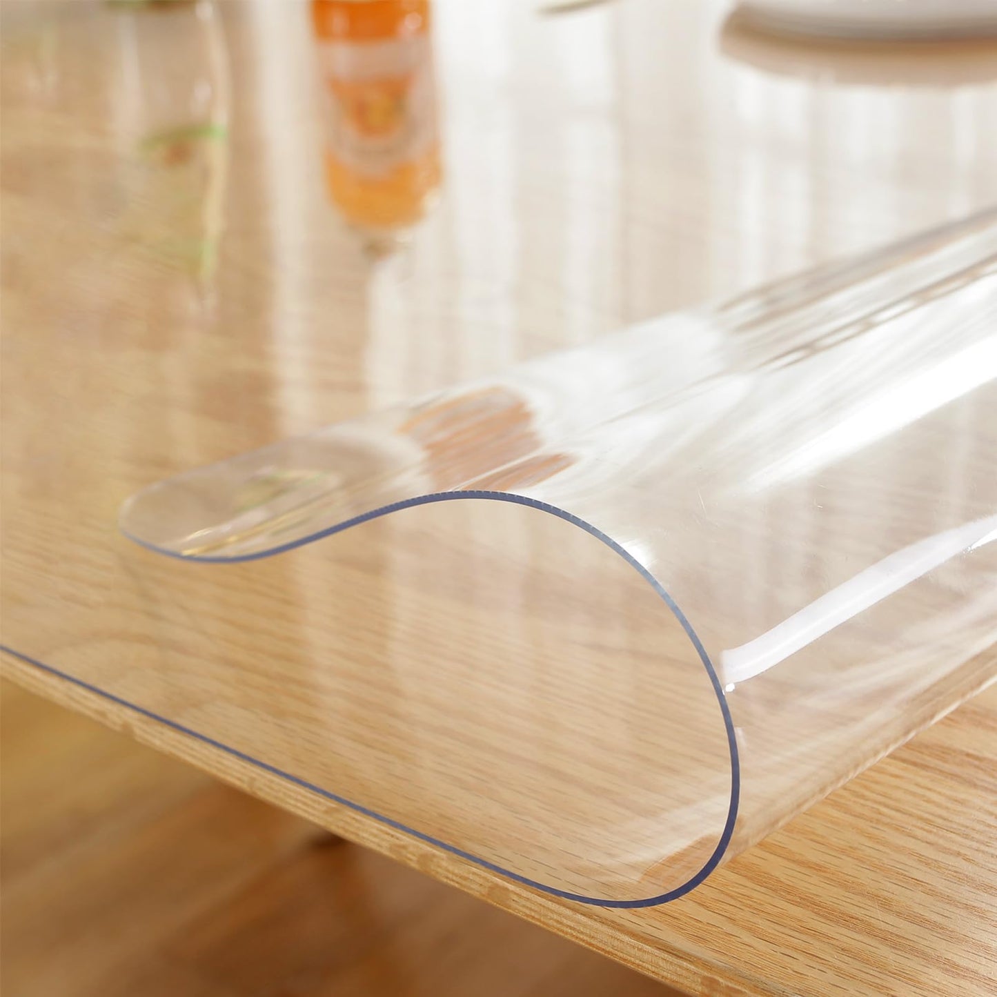 LovePads Clear Table Cover Protector, 46 x 72 Inch 2mm Thick Plastic Table Cover, Table Protector for Dining Room Table, Waterproof Dresser Cover Top for Kitchen, Coffee, Writing Desk