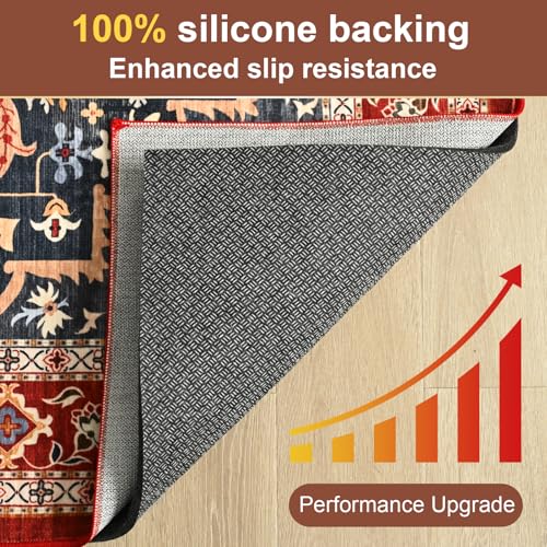 9' x 12' Non-Slip Rug Pad with Felt & Silicone Backing - Anti-Skid Cushion for Hardwood Floors