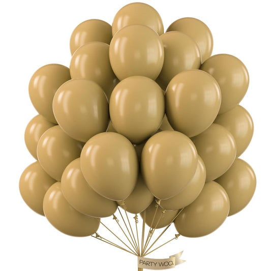 PartyWoo Tan Balloons 50pcs 12 Inch Light Brown Neutral Boho Coffee Latex Helium Balloons for Graduation Wedding Boy Baby Shower Safari Jungle Cowgirl Woodland Birthday Party Decorations Brown-F19