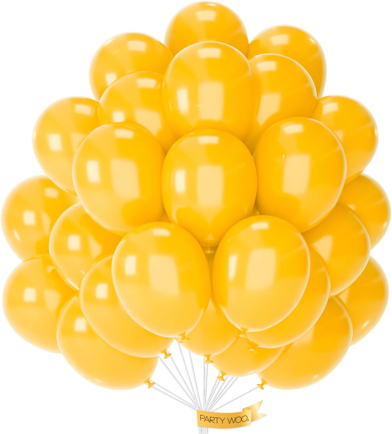 PartyWoo Mustard Yellow Balloons - 100pcs 12 Inch Fall Balloons for Birthday & Baby Showers