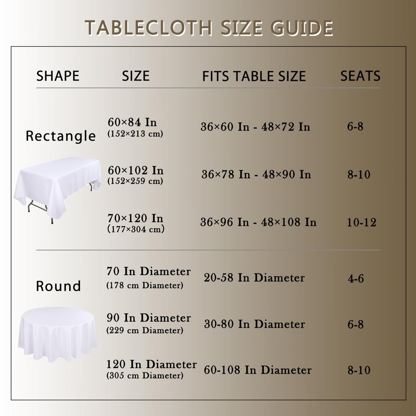 Kachanaa 2 Pack White Rectangle Polyester Table Cloth 70 x 120 Inch, Suitable for 6-8 Ft Rectangle Tables, Wrinkle Resistant Washable Table Cover for Dining, Wedding, Party, Banquet and Camping