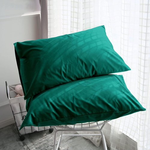 FLXXIE Pillow Cases - Soft Microfiber Standard Size Covers | Wrinkle & Stain Resistant, 2-Piece Set, Dark Green 20x26