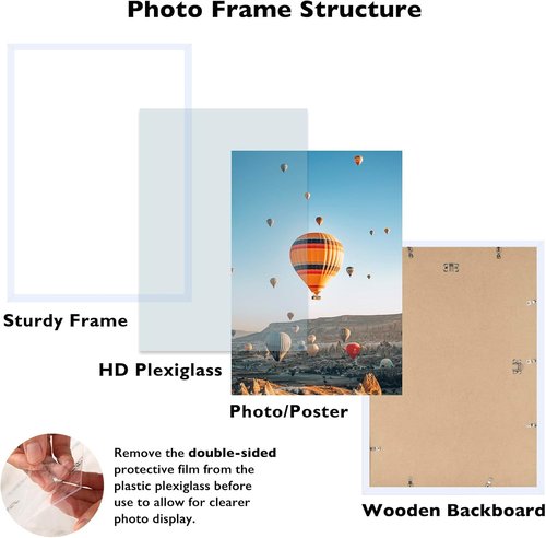 JCJMY 15x23 Picture Frame - Versatile White Frame for Horizontal & Vertical Wall Display