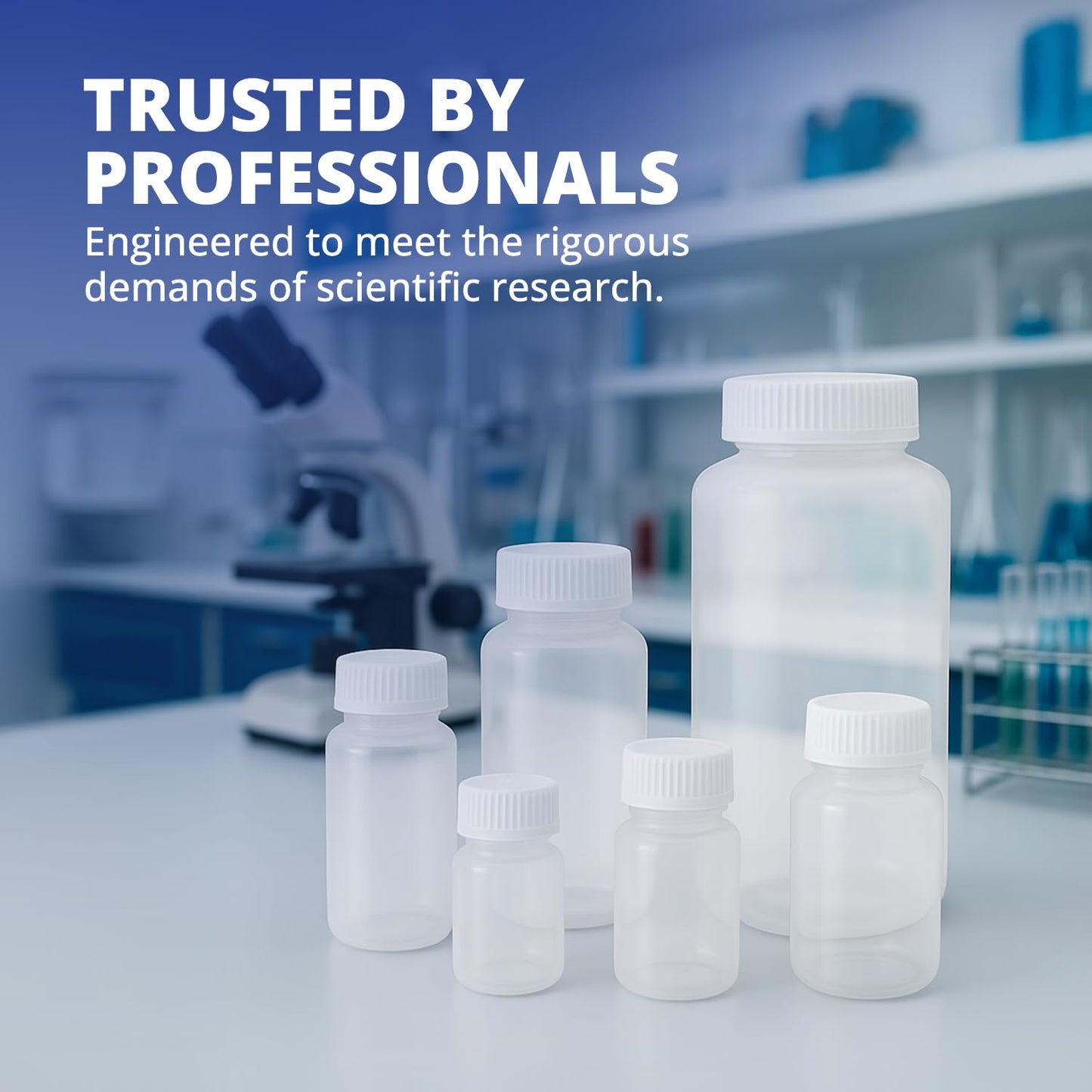 United Scientific® Unistore™ - Sample Containers with Lids - Laboratory Grade Polypropylene Wide Mouth Reagent Bottle - 32 Oz Bottles with Caps (1000ml), Plastic Bottles with Lids, Pack of 1
