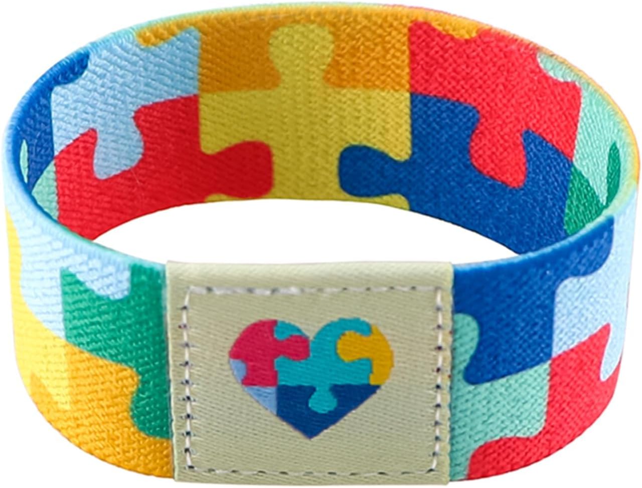 Nanafast Autism Awareness Bracelet - Colorful Elastic Wristband for Adults & Kids
