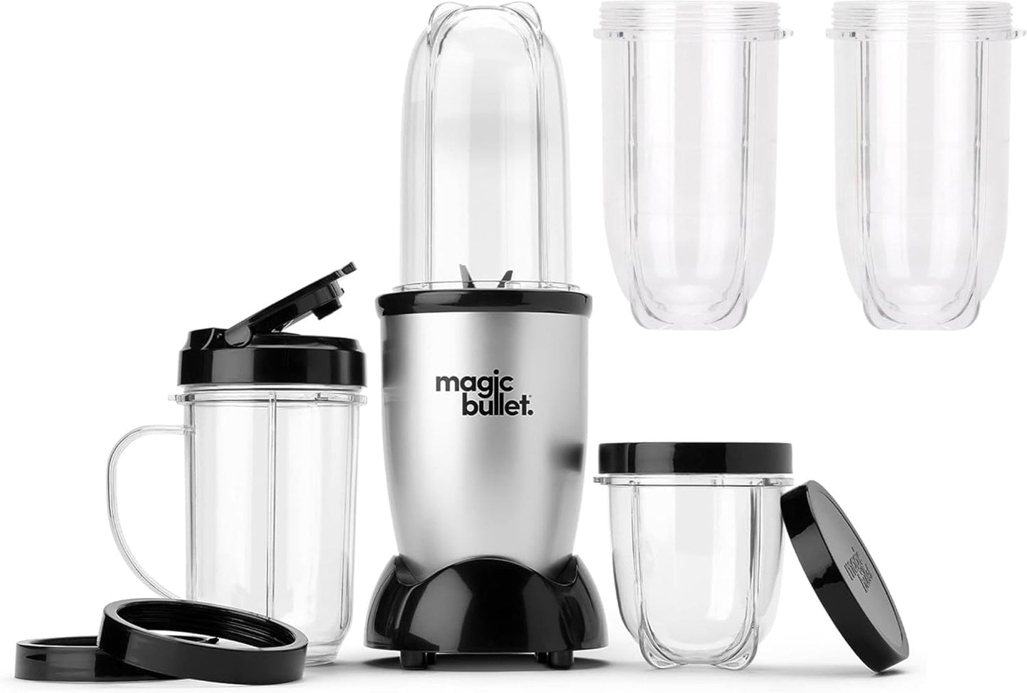 Magic Bullet Blender - 13 Piece Set | Compact Silver Blender for Smoothies and More