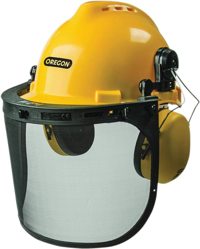 Oregon Chainsaw Safety Helmet with Visor - Protective Combo Set in Yellow