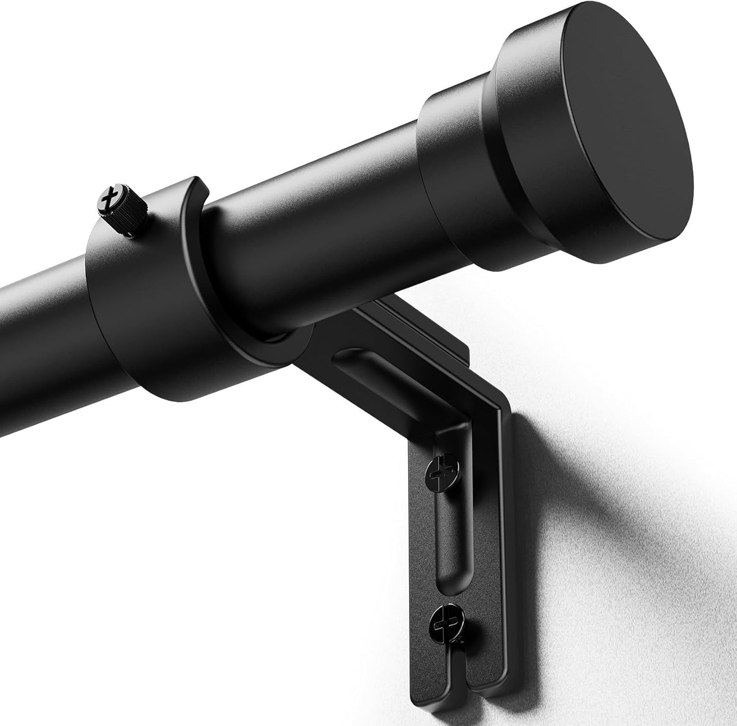 YaFex Curtain Rods - Heavy Duty 1 Inch Adjustable Window Treatment Rods | 32-170 Inch, Black, Modern Design