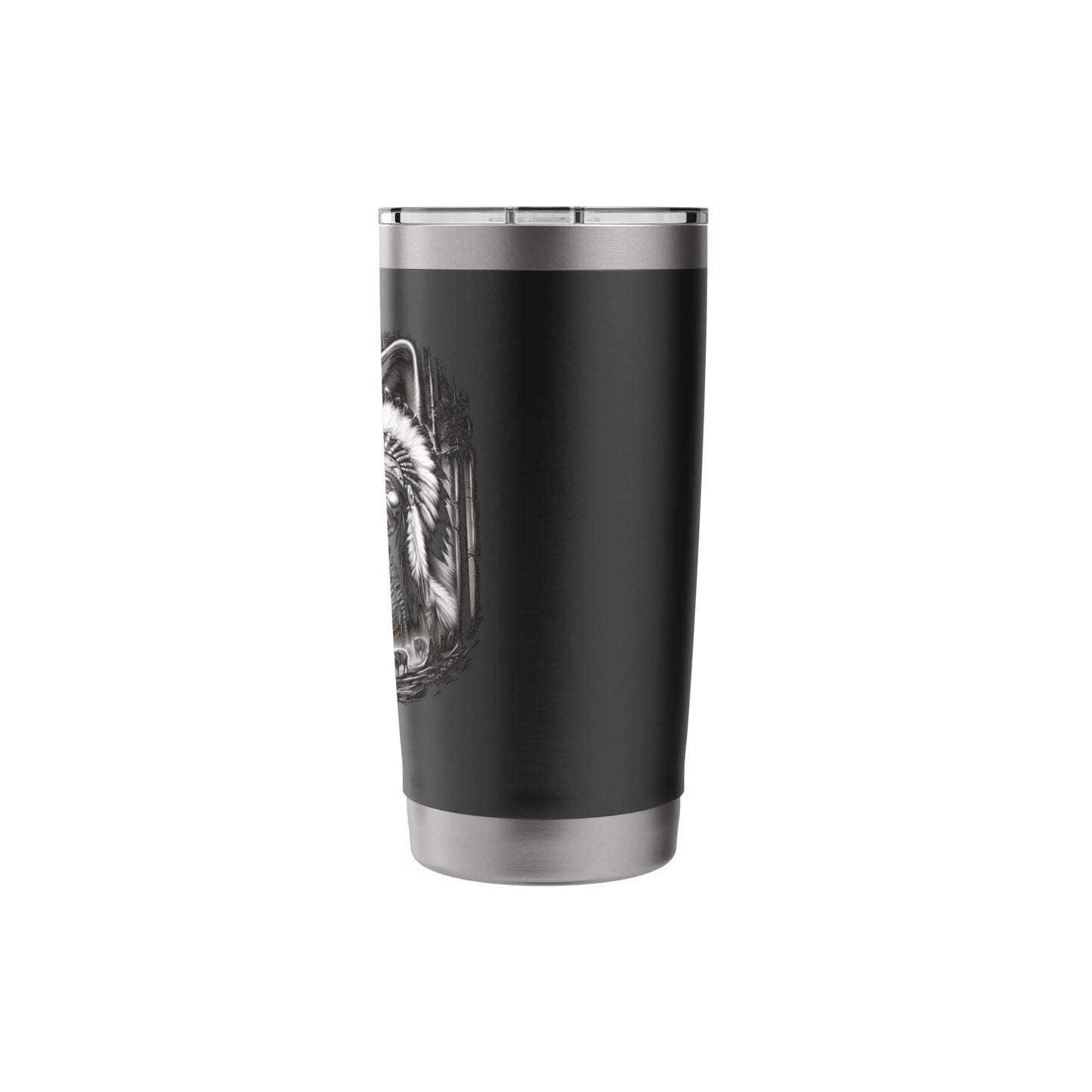 Native American Indian and Wolf Feathers Chief Art Stainless Steel Insulated Tumbler