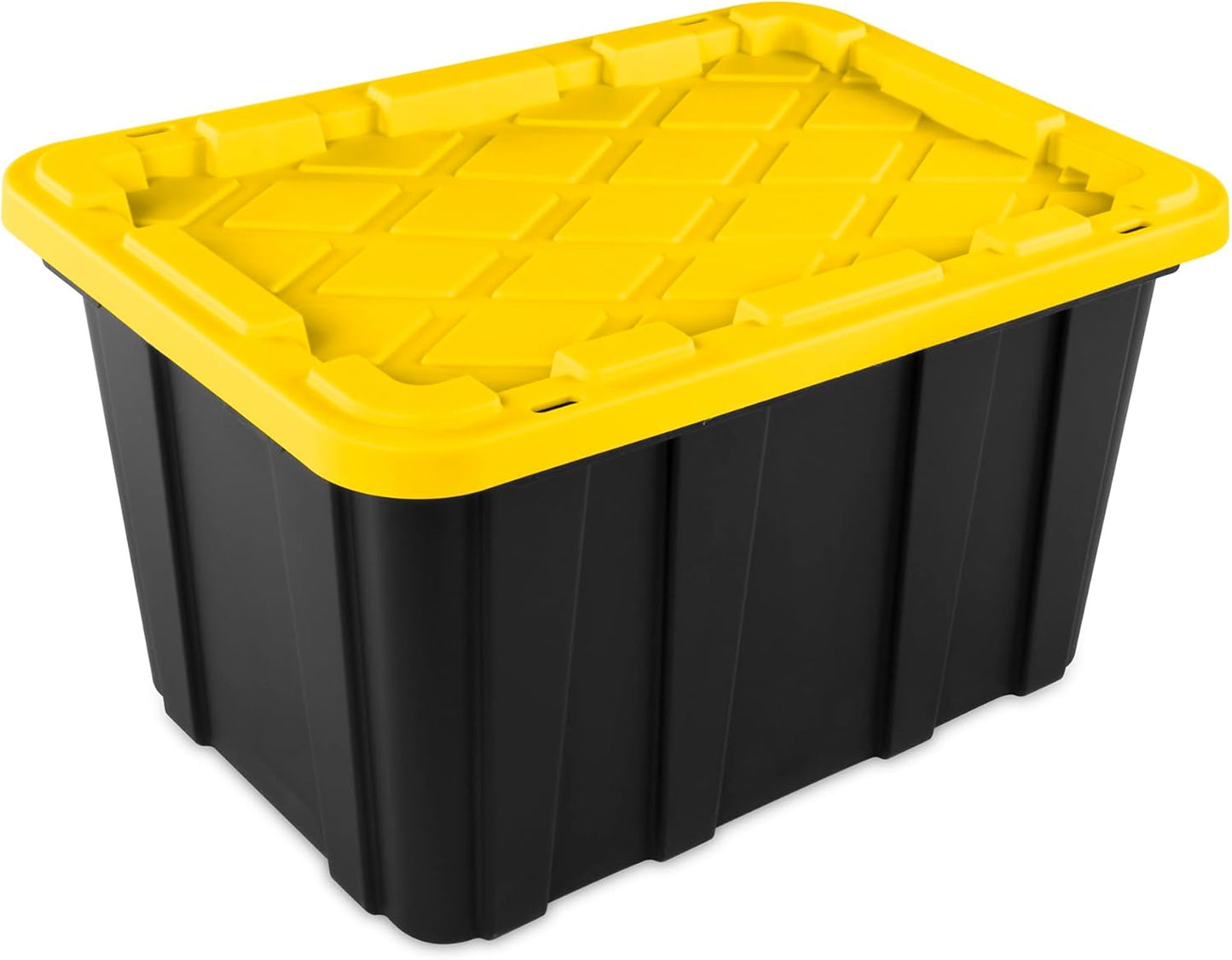 Sterilite 12-Pack Industrial Tote | Heavy-Duty Plastic Storage Bins with Lids - 27 Gallon for Organizing Closet, Bathroom, Office