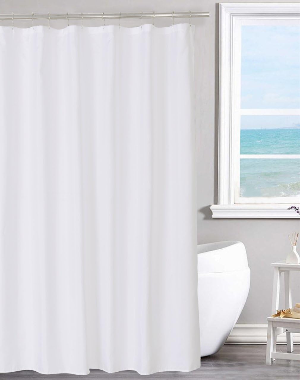 N&Y HOME Shower Curtain Liner - Solid White, Hotel Quality, Machine Washable, 70 x 72 Inches