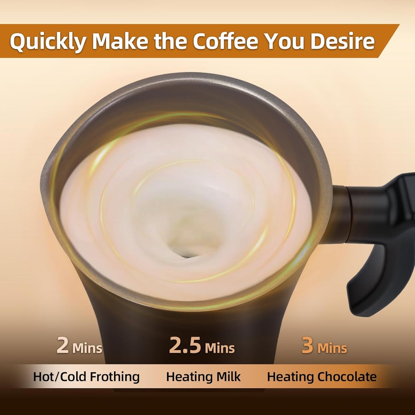 Skiennix Electric Milk Frother - 4-in-1 Automatic Steamer for Coffee | 350ml Warm & Cold Foam