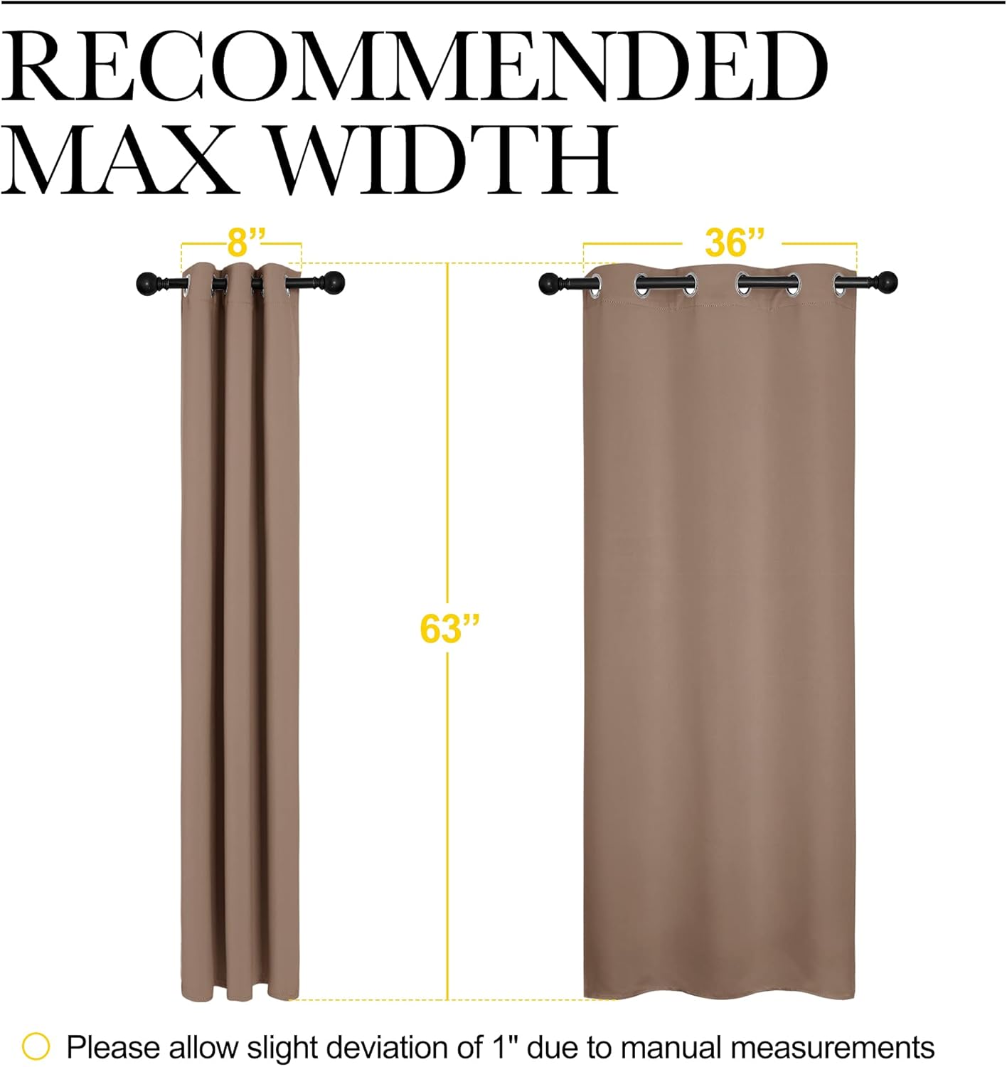 NICETOWN Blackout Curtains - Thermal Insulated Grommet Drapes for Bedroom | Set of 2 Panels, 42x63 Inch, Cappuccino