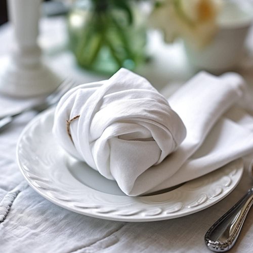 COTTON CRAFT White Dinner Napkins - Set of 24 Classic Twill Pure Cotton Soft Cloth Napkins - Durable Washable Reusable Napkin - Everyday Table Napkin - Restaurant Wedding Party Gift - 17 x 17 inches