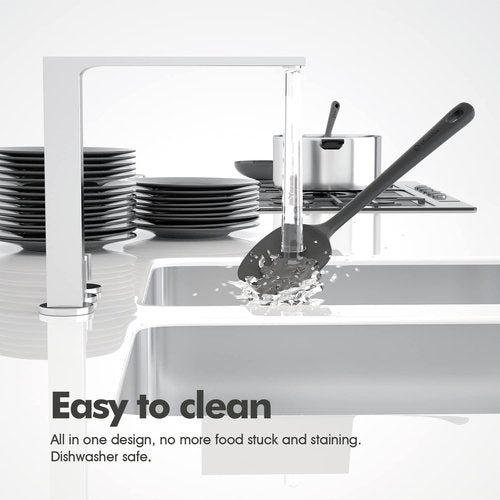 ChefAide Silicone Spatula Set - 4 Pieces, Ergonomic Grip, Heat Resistant Up to 600°F for Nonstick Cookware