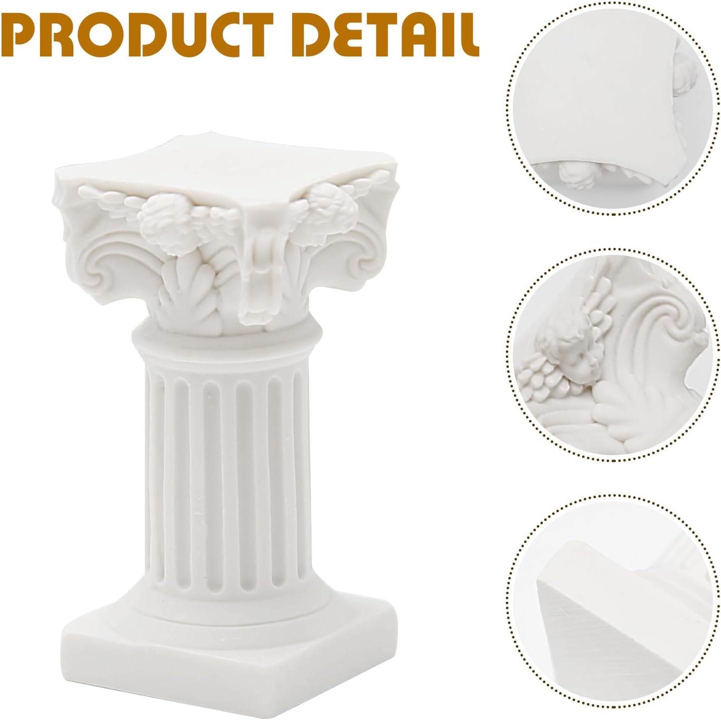 Saihisday Mini Roman Pillar Greek Columns - 5Pcs Resin Decorative Statues for Christmas & Weddings | 1.18" L x 1.18" W x 2.56" H (White)