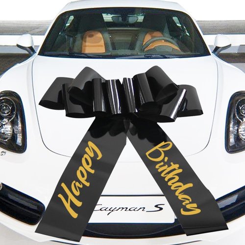 Happy Birthday Car Bow - 30 Inch Big Car Bow for Celebrations, Gifts & Decorations