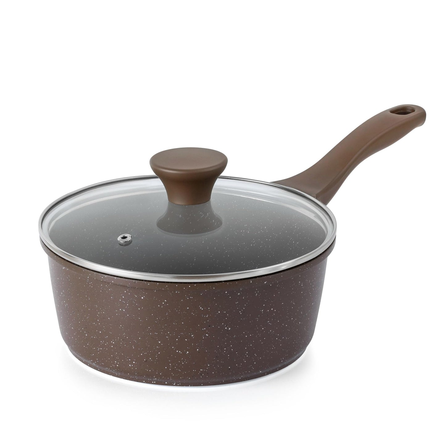 SENSARTE Saucepan Nonstick with Lid 2.0 Quarts Granite Coating Sauce Pot Small Kitchen Cooking Pot, Induction Comptable, Free of Intentionally Added PFOA