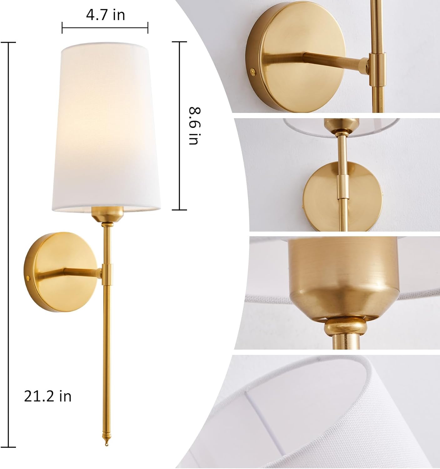 Battery Operated Wall Sconce Set of 2, Rechargeable Wall Lights, Multi-Color Detachable Rechargeable Bulbs, for Bedroom Living Room Hallway