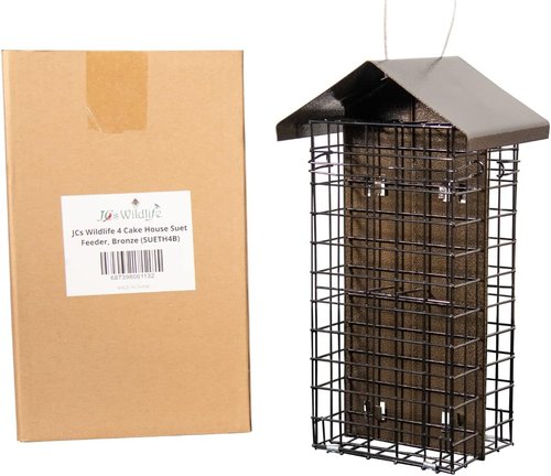 JCs Wildlife Metal Suet Cage - Durable Four Cake Design in Elegant Bronze Finish