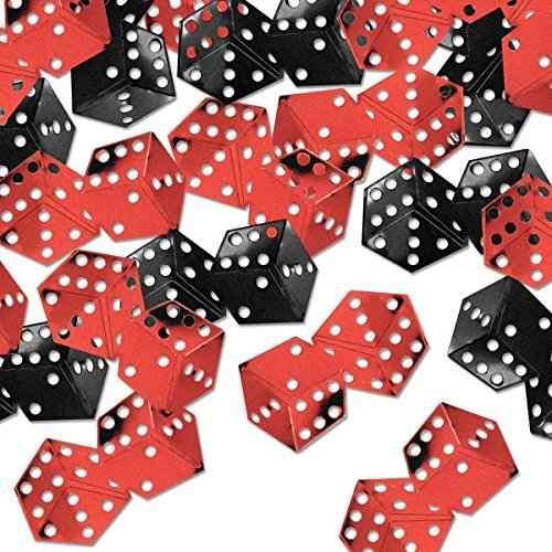 Beistle Dice Confetti, 0.5 oz, Red/Black
