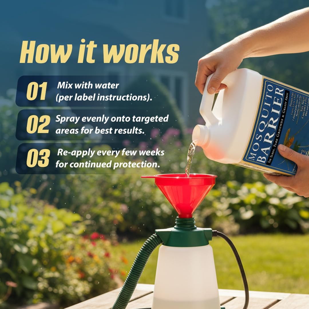 Mosquito Barrier | Liquid Garlic Mosquito Repellent Concentrate - 1 Gallon for Professional Outdoor Treatment