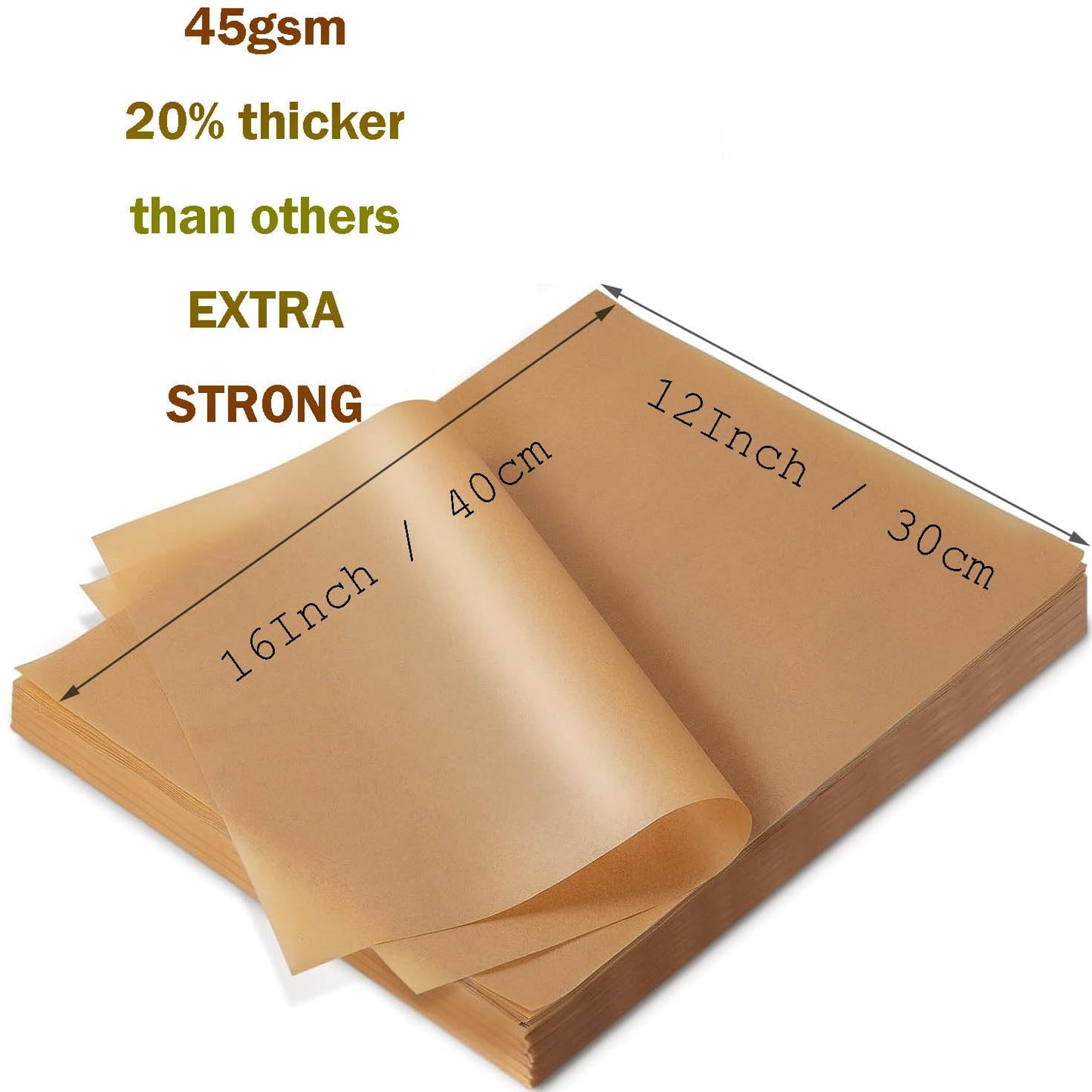 100 Pcs Parchment Paper Baking Sheets,12x16 In /30X40 cm Non-Stick Precut Baking Kitchens Parchment Paper, Perfect for Baking Air Fryer Grilling Steaming Bread Cookie Cup Cake and More (Unbleached)