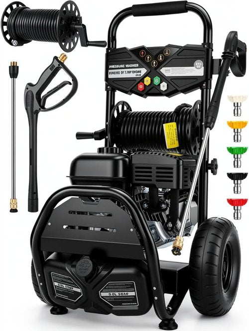 **MaxPSI 4200 Gas Pressure Washer - 4.0 GPM High Power Cleaning Machine with 32ft Hose & 5 Nozzles**