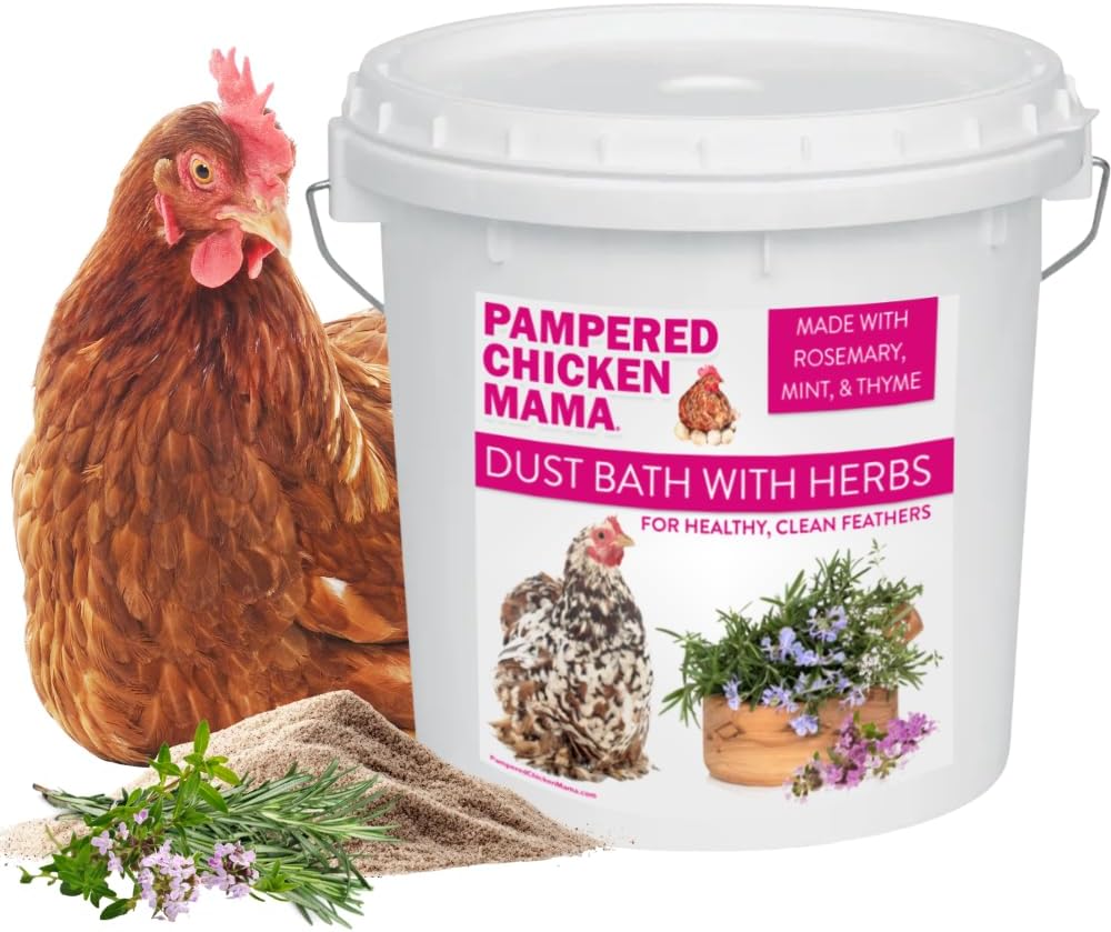 Pampered Chicken Mama Herbal Dust Bath for Clean Feathers - Natural Poultry Supplies (8 lbs)