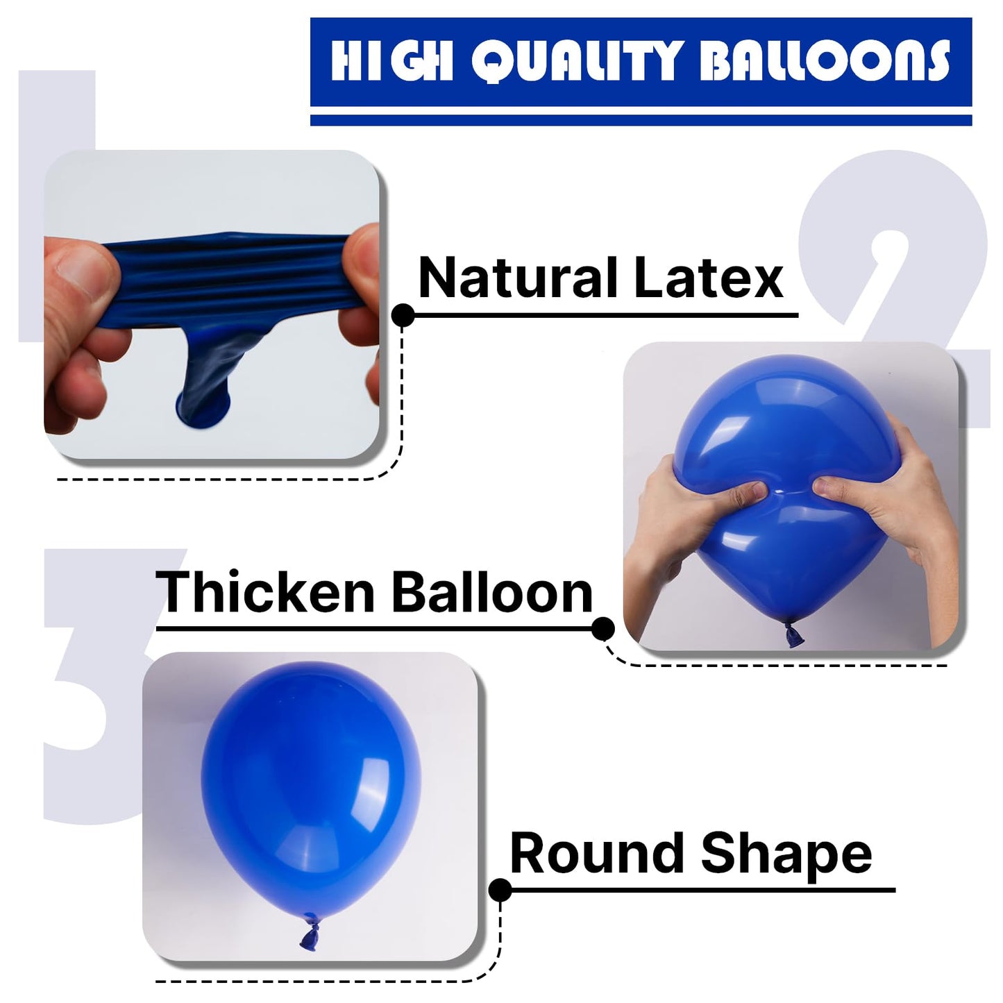 PartyWoo Royal Blue Balloons 100 pcs Different Sizes of 18 12 10 5 Inch Dark Blue Matte Balloon Arch Kit Garland for Graduation 4th of July Baby Shower Birthday Party Decorations Blue-Y59