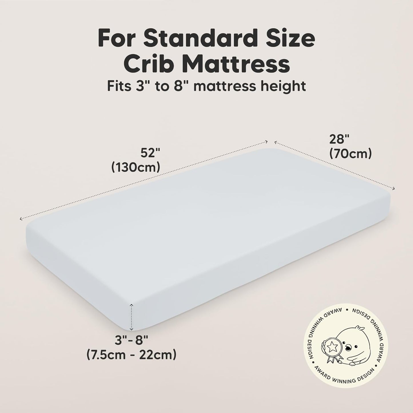 KeaBabies Organic Crib Sheets - 2-Pack Fitted Baby Mattress Covers | Soft, Breathable Jersey Cotton, Neutral Prints (Hazy)
