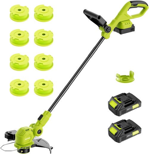 JAGROM 12-Inch 20V Cordless String Trimmer - Auto Line Feed & 2 Batteries Included | Lawn Edger with 8 Grass Cutter Spools