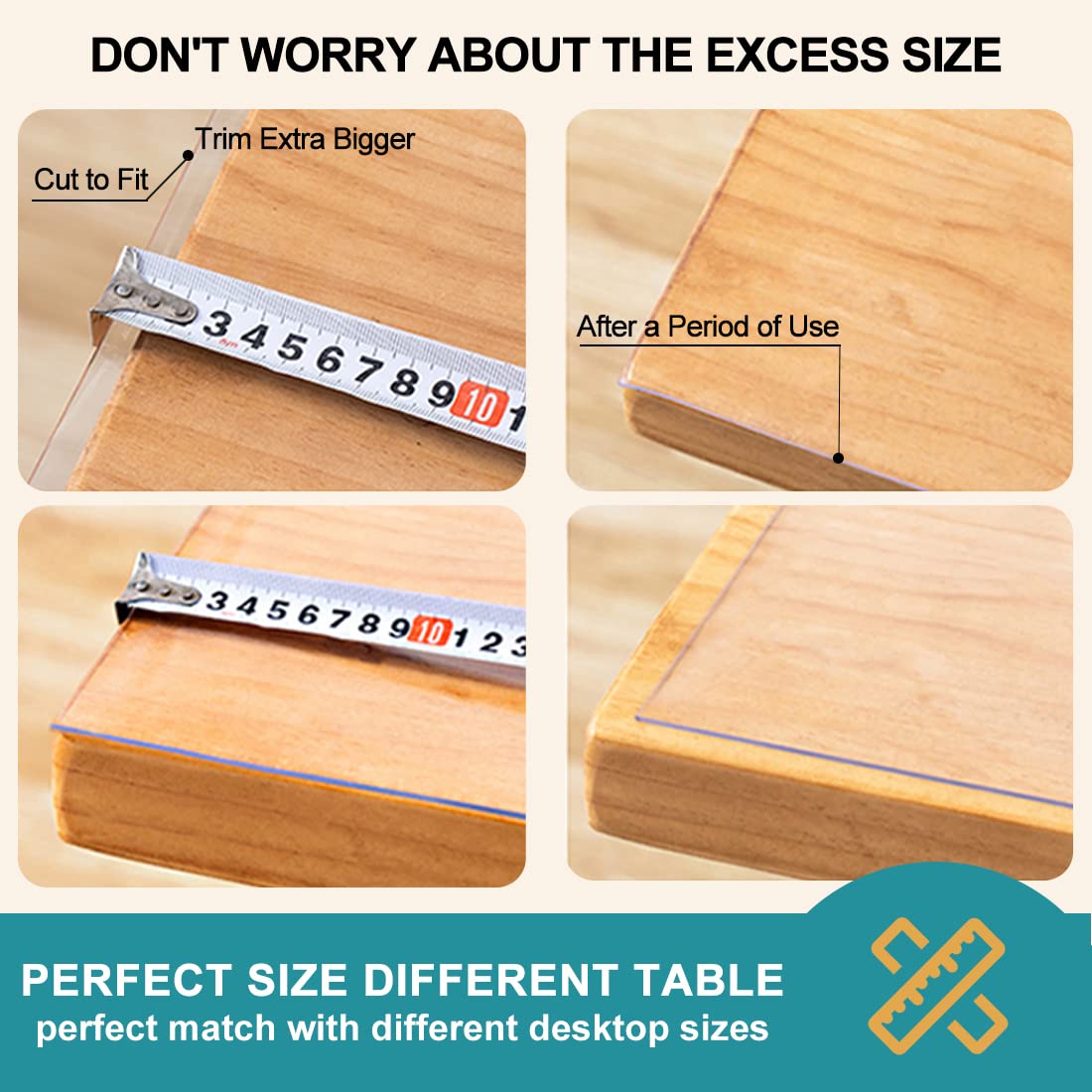 Square Crystal Vinyl Night Stand Cover Protector Clear Plastic Table Protector 22x22 Inch Waterproof PVC Protective Table Pad Transparent Mat for End Table Coffee Table Dining Garden Table Non-slip