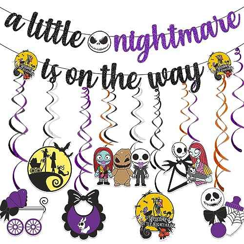 Night Before Christmas Banner Night Before Christmas Birthday Decorations Jack Skellington Birthday Decorations Halloween Party Banner