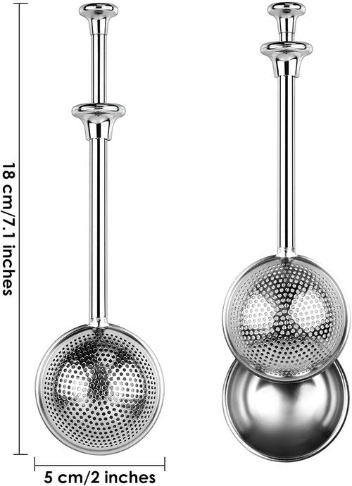 304 Stainless Steel Flour Sifter Set by [Brand Name] - Spring-Operated Handle for Baking & Sifting