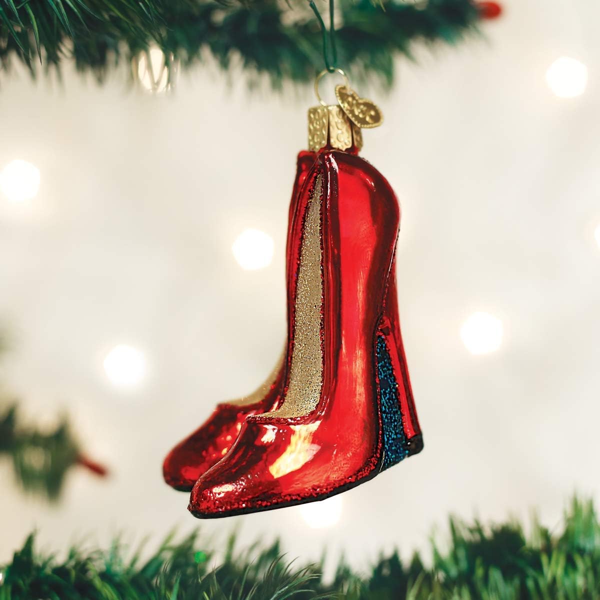 Handcrafted Glass Blown Christmas Tree Ornament - Old World Glamour Heels Decoration