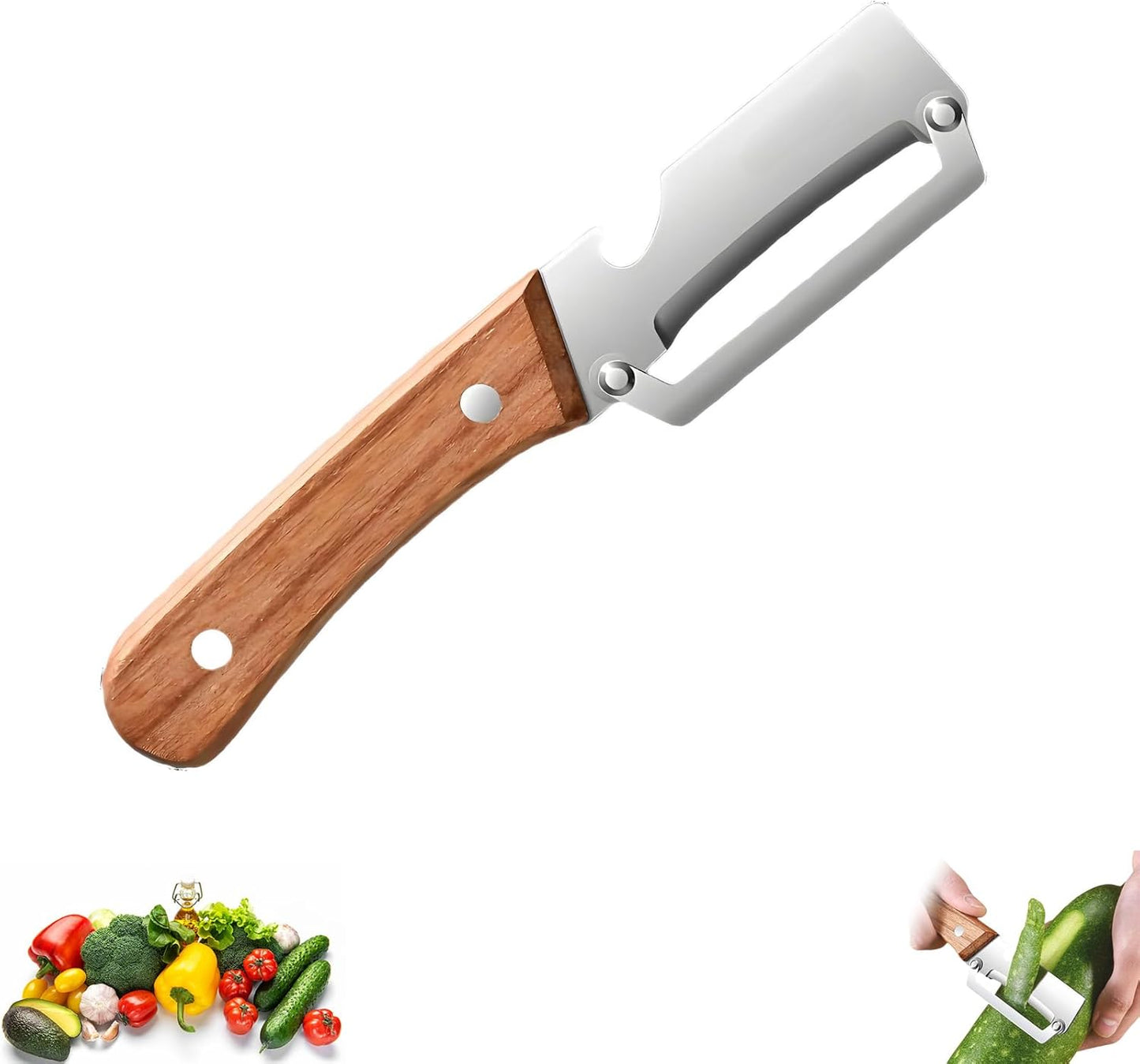 Skiennix 2-in-1 Vegetable Peeler - Premium Multifunctional Tool with Built-in Bottle Opener | Ideal for All Fruits & Vegetables