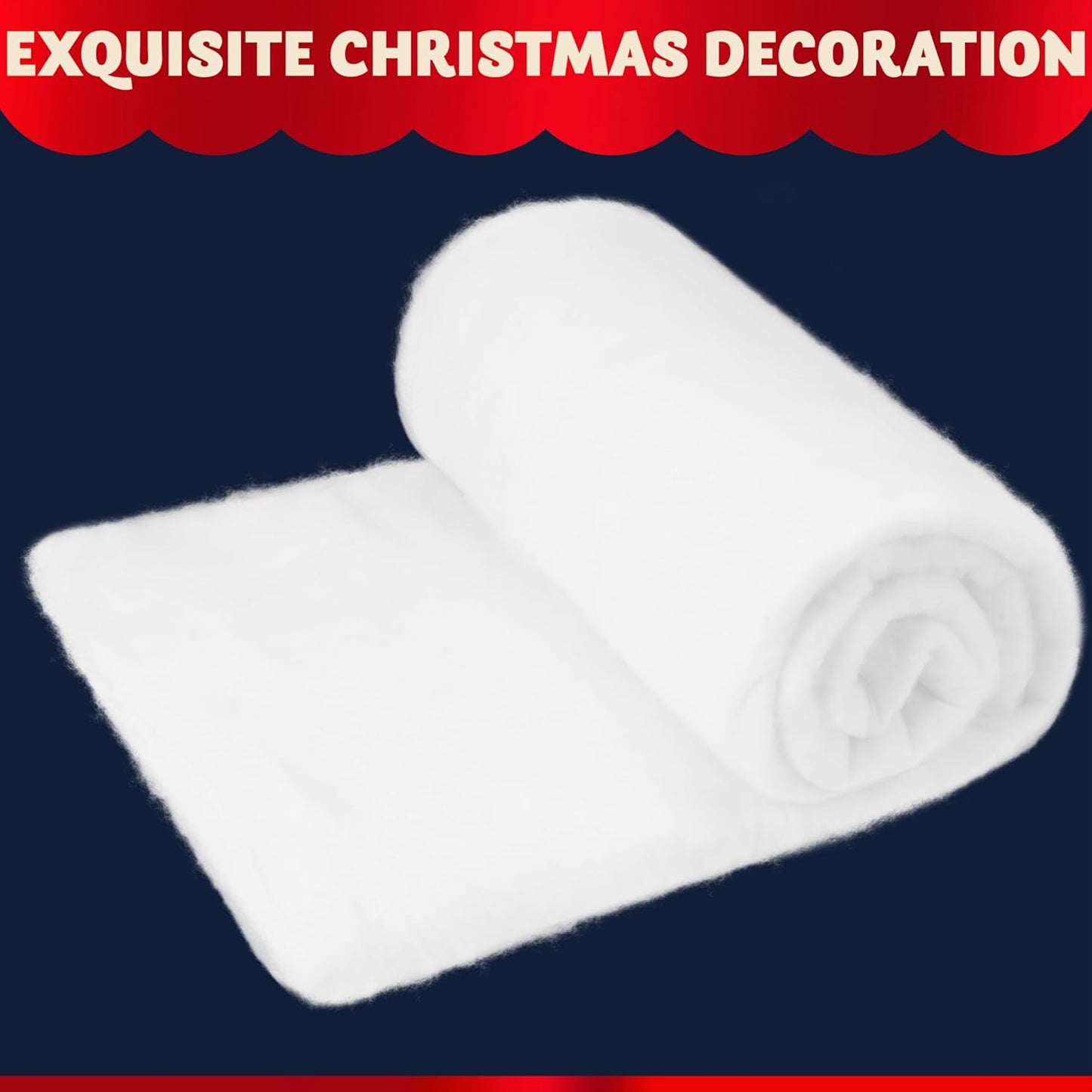 JOYIN Christmas Snow Blanket Roll - Thick White Soft Fake Snow Cover | 3x8 Ft, 2 Pcs for Holiday Decor