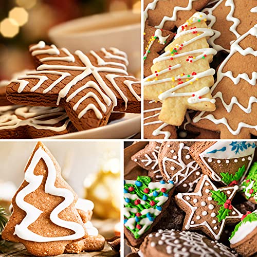 Christmas Cookie Cutter Set - 4 Pcs Holiday Baking Molds for Cookies, Fondant & Crafts