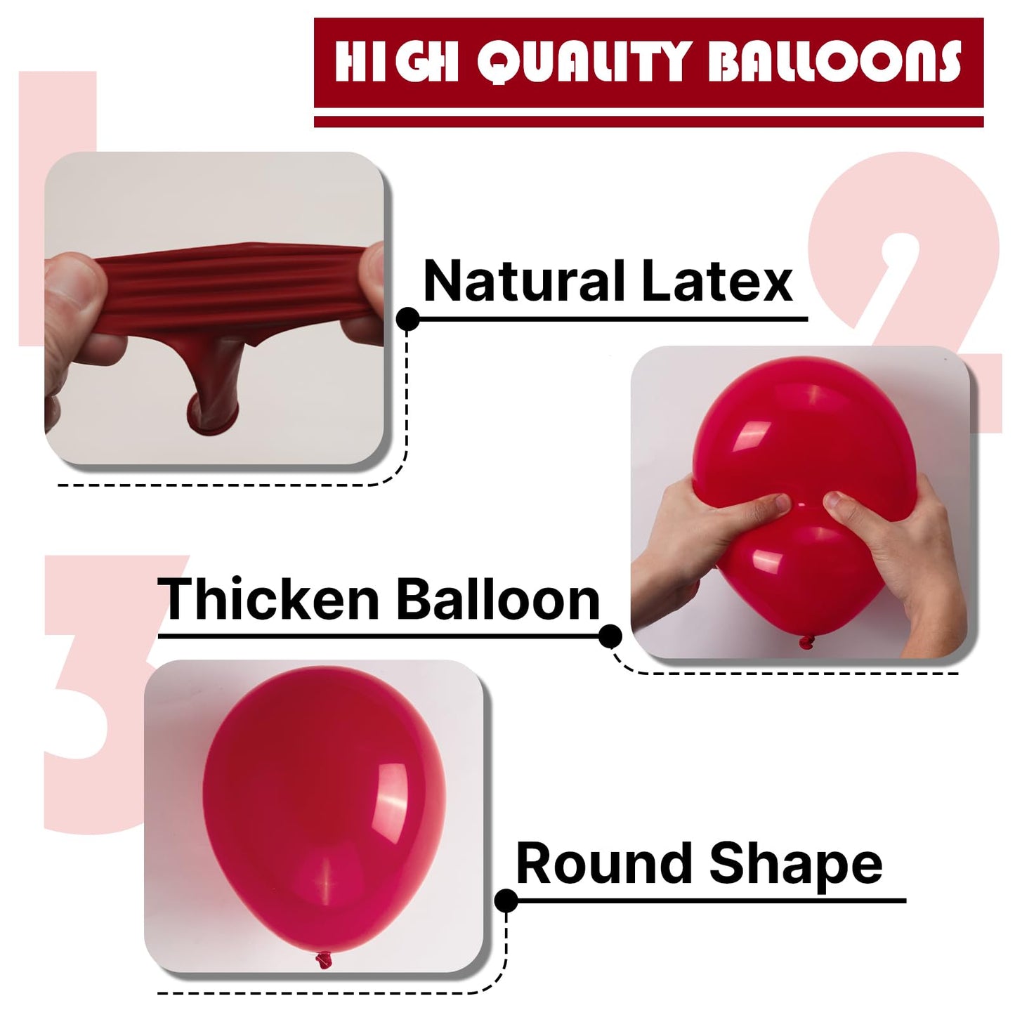 PartyWoo Burgundy Balloons 100pcs 12 Inch Dark Red Maroon Ruby Red Latex Helium Balloons for Graduation Valentine's Day Wedding Anniversary Casino Citizenship Christmas Party Decorations Red-Y75