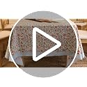 Encasa XO Pink 108" x 60" Block Print Tablecloth for 9 ft Rectangular Tables