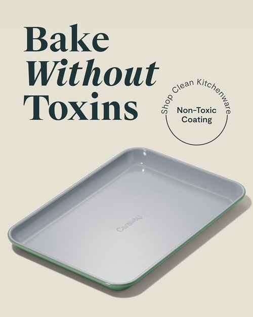 Caraway Nonstick Ceramic Baking Sheet - Non-Toxic, PTFE & PFOA Free, 9x13” Mini Sheet Pan - Sage